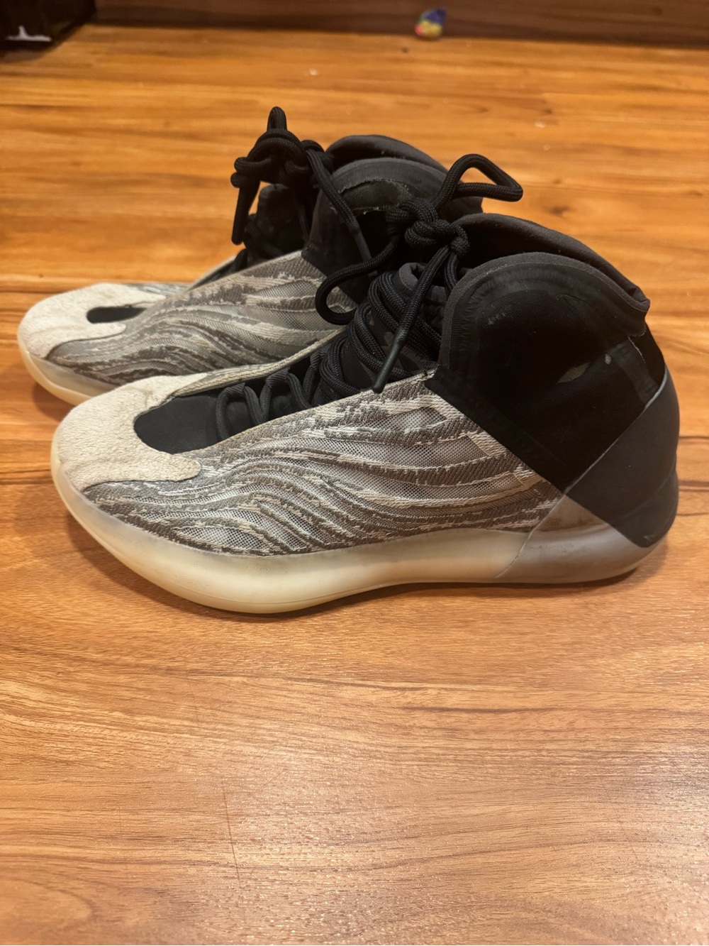Yeezy High-Top Athletic Sneakers in Black and Gray